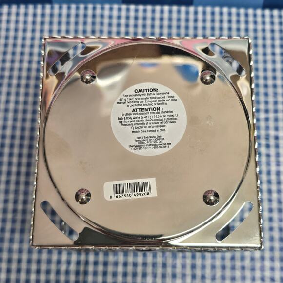 BBW Silver Anchor Nautical Coastal Metal Large 3 Wick Candle Holder - Picture 4 of 4